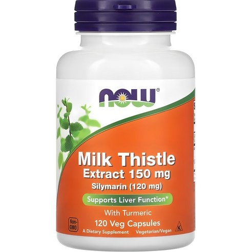 나우푸드 실리마린 밀크 시슬 추출물 터메릭 포함 150mg 베지 캡슐, 120정, 1개 상세 이미지