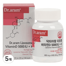 닥터아람 리포좀 비타민D 5000IU 비타민K 36g, 60정, 5개 상품 이미지