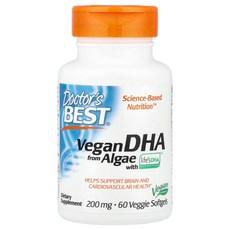 Doctor's Best Life’s DHA가 함유된 조류 추출 비건 DHA 200mg 베지 소프트젤 60정, DoctorsBestLifesDHA가함유된조류추출비건D 이미지