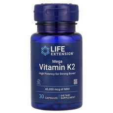 Life Extension 메가 비타민K2 45 000mcg 캡슐 30정, 1개 상세 이미지