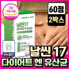 단기간 다이어트 보조제 식 약 청인증 날씬17 다이어트 엔 유산균 헬씨딜리버리, 2개, 60정 상품 이미지