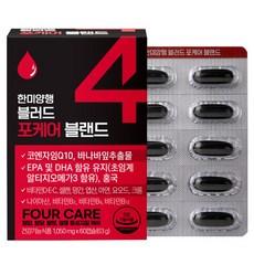 한미양행 블러드 포케어 블랜드 혈관건강 종합영양제 오메가3 바나바잎 홍국 코엔자임Q10, 1개, 60정 상품 이미지