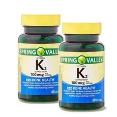 스프링밸리 비타민K2 100mcg 본 헬스 소프트젤 Spring Valley Vitamin K2, 2개, 60정 상품 이미지