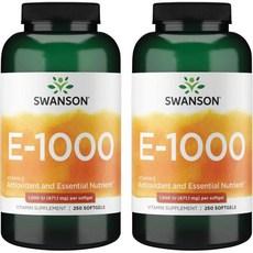 스완슨 Swanson Natural Vitamin E 1000 Iu 671.10 Milligrams 250 Sgels 2 Pack, 2개, 250정 상품 이미지