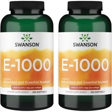 스완슨 Swanson Natural Vitamin E 1000 Iu 671.10 Milligrams 250 Sgels 2 Pack, 2개, 250정 상세 이미지