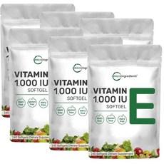 마이크로인그레디언트 비타민E 1000 IU 소프트젤 Micro Ingredients Vitamin E, 6개, 240정 상품 이미지
