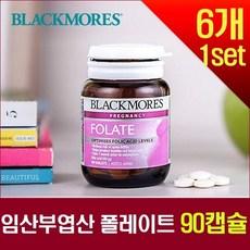 블랙모어스 폴레이트(엽산) 500mg 60정X6, 6개, 90정 이미지