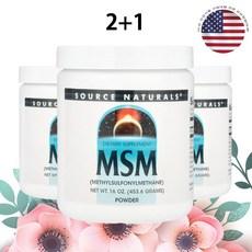 소스내추럴스 MSM 식이유황 파우더 분말 2400mg 453g 3병, 3개
