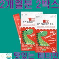 맛있는비타민 맛있는철분 젤튼튼 키즈비타민 엽산영양제 항산화작용 비타민C 비타민B 딸기과즙분말, 2박스 상품 이미지