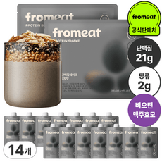 프롬잇 단백질 쉐이크 곡물흑임자맛 파우치 식사대용 미숫가루맛 다이어트 WPI 프로틴, 14개, 45g 상세 이미지