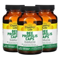 컨트리라이프 비 프로폴리스 500mg 베지테리안 캡슐, 100정, 3개 상세 이미지