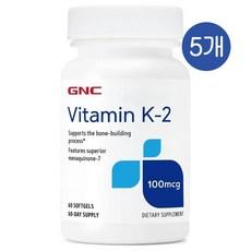 지엔씨 비타민K2 100mcg 소프트젤 GNC Vitamin K-2, 5개, 60정 상품 이미지