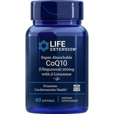 라이프익스텐션 슈퍼 앱소버블 CoQ10 100mg 소프트젤, 60개입, 1개, 60정 상세 이미지