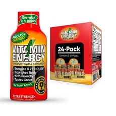 Vitamin Energy Focus+ Shots | 천연 건강 에너지 및 집중력 음료 | 무설탕 탄수화물 보충제 | 비타민 B6 B12 나이아신 L-테아닌 CoQ10, 1.93 Fl Oz (Pack of 24), 24개 상세 이미지