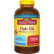 Nature Made Fish Oil 1000 mg Softgels Fish Oil Supplements Omega 3 Fish Oil for Healthy Heart Supp, 320 Count (Pack of 1) 이미지