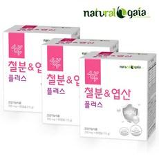 철분앤엽산플러스 철분제 철분영양제 비헴철, 3개, 60정