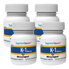 Superior Source Vitamin K1 500mcg 수피리어 소스 비타민 K1 500mcg, 알약/캡슐, 4개, 30정 상품 이미지