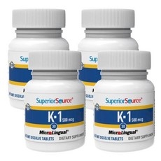 Superior Source Vitamin K1 500mcg 수피리어 소스 비타민 K1 500mcg, 알약/캡슐, 4개, 30정 상세 이미지