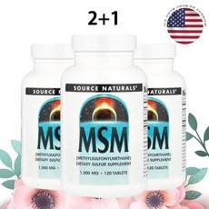소스내추럴스 MSM 식이유황 2000mg 몰리브덴 비타민C 120정 3개