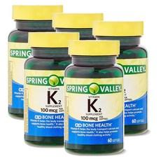 스프링밸리 비타민K2 100mcg 본 헬스 소프트젤 Spring Valley Vitamin K2, 5개, 60정 상품 이미지