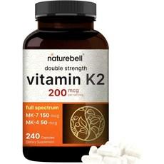 네이처벨 비타민K 복합제 K1 + K2 (MK-7 & MK-4) 1회 제공량당 2 600mcg 코코넛 오일 소프트겔 300개 | 최대 흡수 – 풀 스펙트럼 K 비타민 보충제, Vitamin K2, 1개 상품 이미지