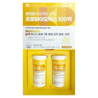 종근당 장건강 프로젝트365 프로바이오틱스 100억 450mg x 60캡슐, 60정, 1개 상세 이미지