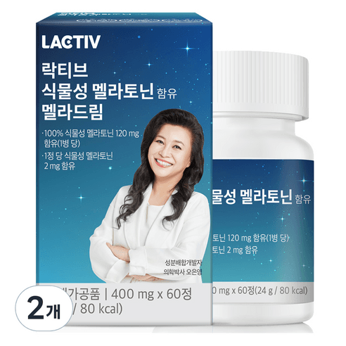 락티브 식물성 멜라토닌 함유 멜라드림 24g, 60정, 2개 상품 이미지