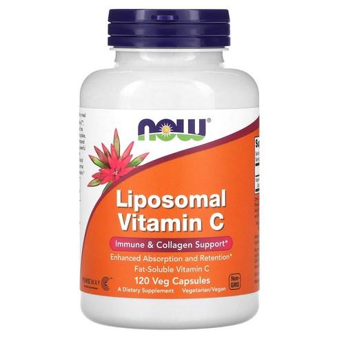 NOW Foods 리포소말 비타민C 1000mg 베지 캡슐 120정, 120정, 1개