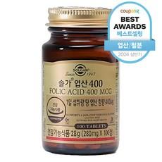 솔가 엽산 400, 100정, 1개 상품 이미지