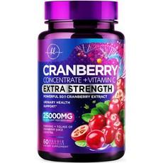 Hello Lovely! 크랜베리 추출물 비타민C 25000mg 포뮬러 무설탕 60캡슐, 60 Count (Pack of 1) 상품 이미지