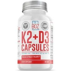 Dr. Boz - K2+D3 Capsules 66 Servings - Vitamin D3 K2 Supplement with BioPerine - Bone & Heart Health, Dr. Boz - K2+D3 Capsules 66 Se 이미지