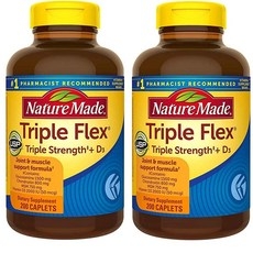 Nature Made TripleFlex 글루코사민 콘드로이틴 및 MSM - 2병 각 200캡슐 총 400정, 200 Count (Pack of 1), 무향, 2개 상세 이미지