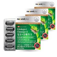 부모님 시니어 인지력 기억력개선 혈행개선 눈건강 은행잎추출물 플라보놀배당체 징코 오메가3, 60정, 3개 이미지