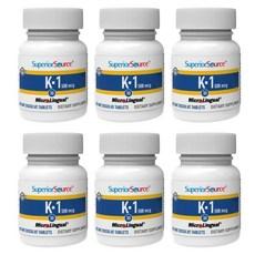 Superior Source Vitamin K1 500mcg 수피리어 소스 비타민 K1 500mcg, 알약/캡슐, 6개, 30정 상품 이미지