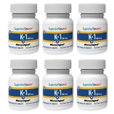 Superior Source Vitamin K1 500mcg 수피리어 소스 비타민 K1 500mcg, 알약/캡슐, 6개, 30정 상세 이미지