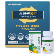 순환엔골드 순환엔 약사가만든 프리미엄 혈액순환건강기능식품 은행잎추출물 마그네슘 토코페롤 혈행 기억력개선에 도움, 1개, 120정 상세 이미지