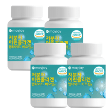 저분자 어린 콜라겐 식약처 인증 알약 펩타이드비오틴 피쉬 콜라겐 메이제이, 60정, 4개 상세 이미지