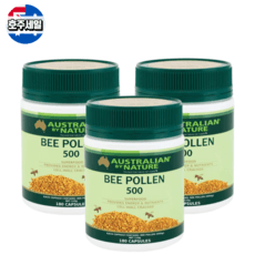 호주 벌화분 비폴렌 500 180캡슐 Australian by Nature Bee Pollen, 3개, 180정 이미지