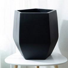 특대형화분 발코니 거실 사무실 빈티지 오각형화분, 45x47CM(직경x높이) 시멘트, 검은색, 1개 이미지