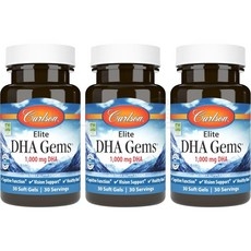 칼슨 엘리트 DHA Gems 1000mg 피쉬오일 30캡슐 x3, 3개 상세 이미지