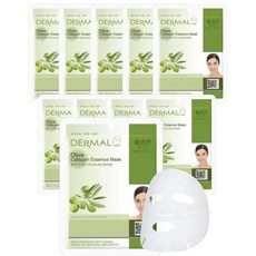 DERMAL 로얄제리 로열젤리 더말 로얄 젤리 콜라겐 에센스 한국 페이셜 마스크 시트 팩 10개 - 스트레스 완화 및 피부 탄력을 위한 집중 수분 요법 저자극성 친화적, Oilve Collagen 상세 이미지