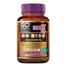 고헬시 고 키즈 DHA 브레인 IQ 씹어먹어도 되는 물고기모양 60캡슐 오렌지향, 1개, 60정 이미지