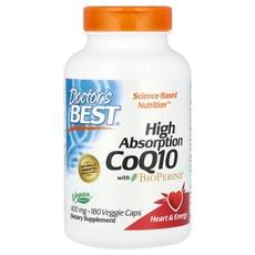 Doctor's Best 고흡수 CoQ10 및 BioPerine 함유 400mg 베지 캡슐 180정, DoctorsBest고흡수CoQ10및BioPerine함, 1개 상품 이미지