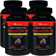 신제품 4병 마이라이프 내추럴스 쿠바산 사탕수수 폴리 PolicoQ10 50mg 120 야채, 4개 상세 이미지