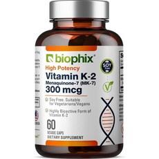 biophix Vitamin K2 MK-7 300mcg 60 Vegan Capsules – High-Potency Supplement for Bone Strength and Hea, 60 Count (Pack of 1), 1개 상품 이미지