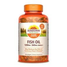 Sundown Fish Oil 1200 mg Omega-3 Dietary Supplement Supports Heart Health 100 Softgels Packaging M, 100 Count (Pack of 1) 이미지