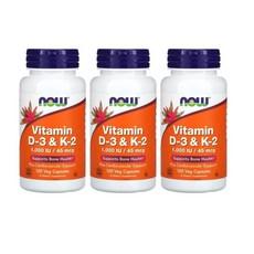NOW Vitamin D-3 K-2 1000 IU / 45 mcg 120캡슐 X 3개, 120정 이미지