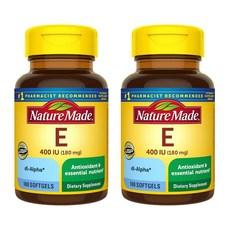 Nature Made Vitamin E 400IU 네이처메이드 비타민 E 400IU(180mg) 소프트젤, 2개, 100정 상품 이미지