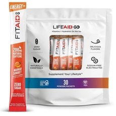 FITAID Energy GO Energy Blend 녹차에서 추출한 카페인 200mg 무설탕 올인원 에너지: BCAAs B-Complex COQ-10 케토 친화적, FITAID Energy GO Energy Blend, 상세 이미지