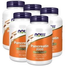 나우푸드 판크레아틴 2000 다이제스트 엔자임 캡슐 NOW Pancreatin, 250정, 5개 상세 이미지